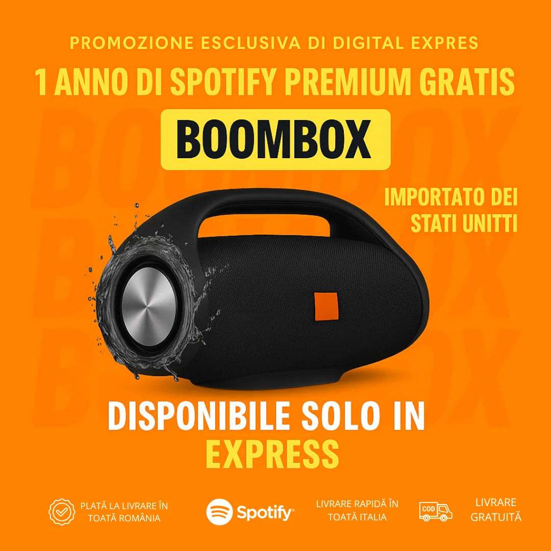 PUTERE ȘI SUNET DE NEÎNVINS! BOOMBOX-UL A SOSIT! +1 An de Abonament Gratuit la Spotify Premium 🔈