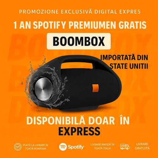 PUTERE ȘI SUNET DE NEÎNVINS! BOOMBOX-UL A SOSIT! +1 An de Abonament Gratuit la Spotify Premium 🔈