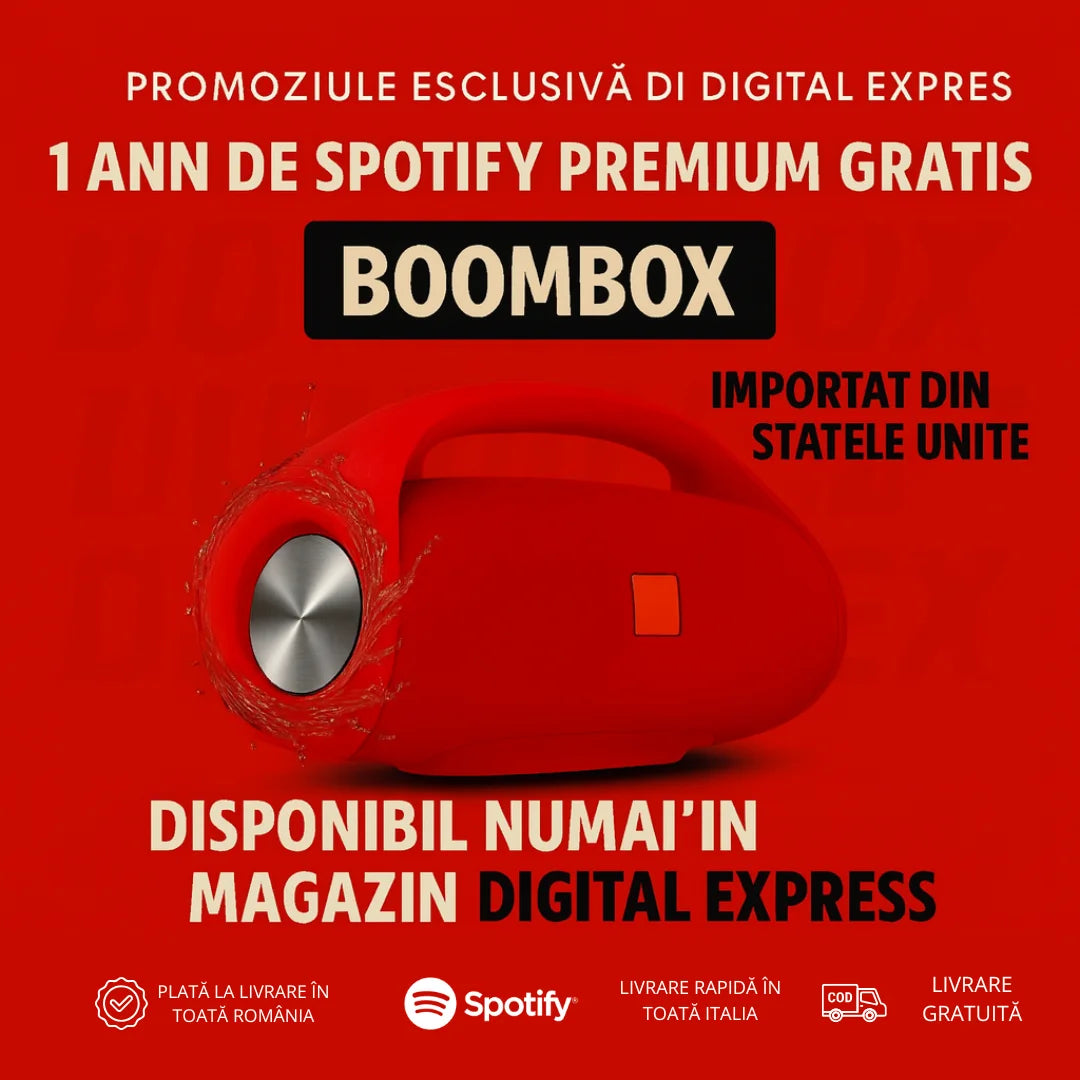 PUTERE ȘI SUNET DE NEÎNVINS! BOOMBOX-UL A SOSIT! +1 An de Abonament Gratuit la Spotify Premium 🔈