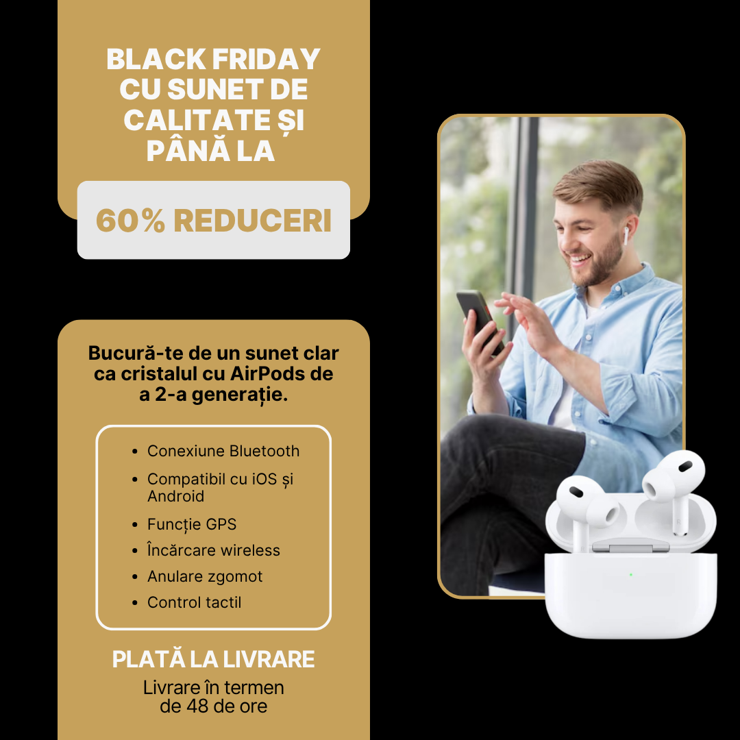 🔥Încălzire de Black Friday🔥Cumpără 1 și Primești 2 Căști Wireless Generația a 2-a