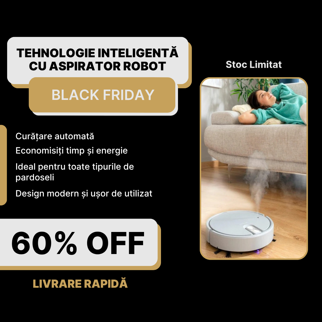 🔥Încălzire de Black Friday🔥 Robot Aspirator CleanPro™ | Curăță, Aspiră și Lustruiește Casa Ta Fără Efort