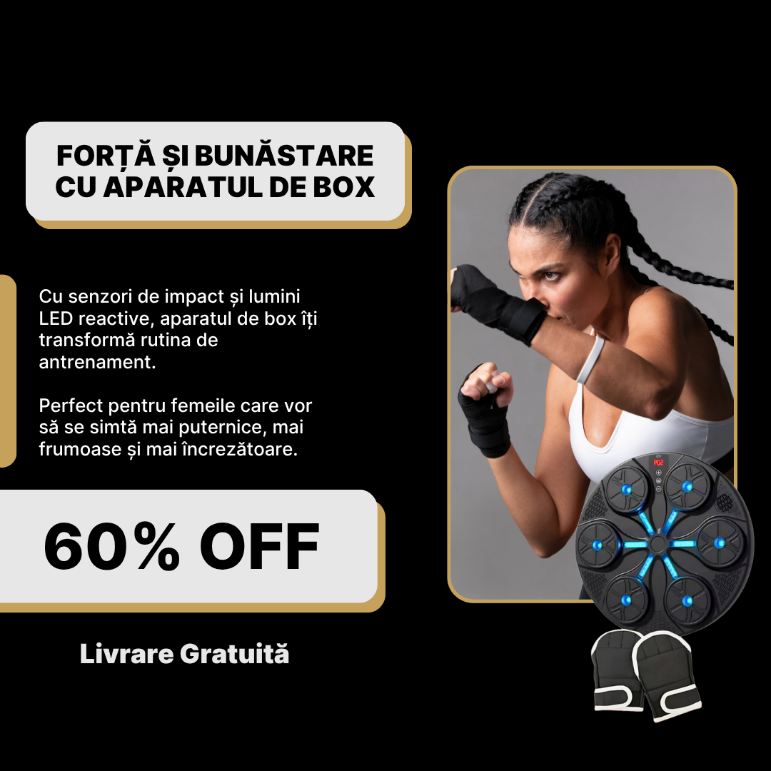 Mașină de box inteligentă Bluetooth + MĂNUȘI CADOU 🎁 (ÎNCĂLZIRE BLACK FRIDAY)