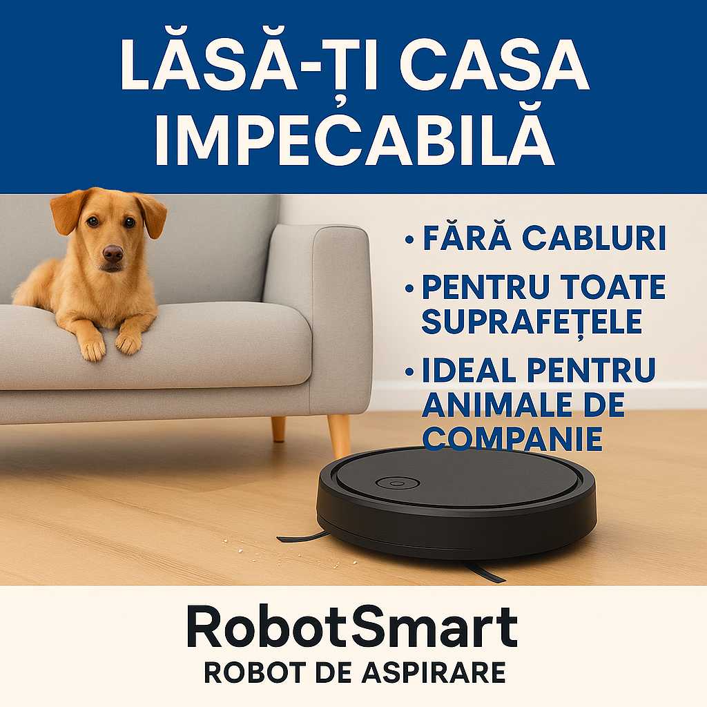 RobotSmart® - Robot de Curățenie | Curăță, Aspiră și Lustruieste Casa Ta Fără Efort (LICHIDARE DE STOC)