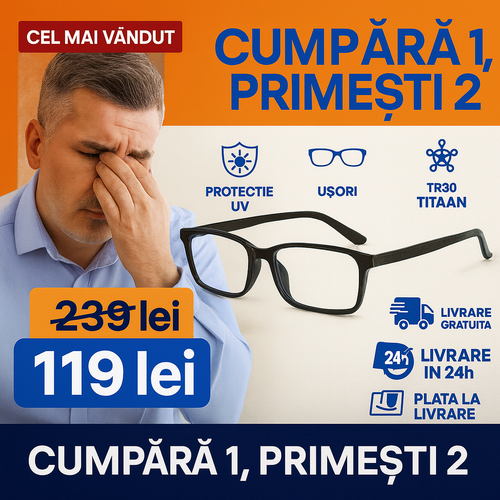 [Cumpără 1, Primești 2] Ochelari Inteligenti Anti-Radiații - Vision™ + Husa din Piele